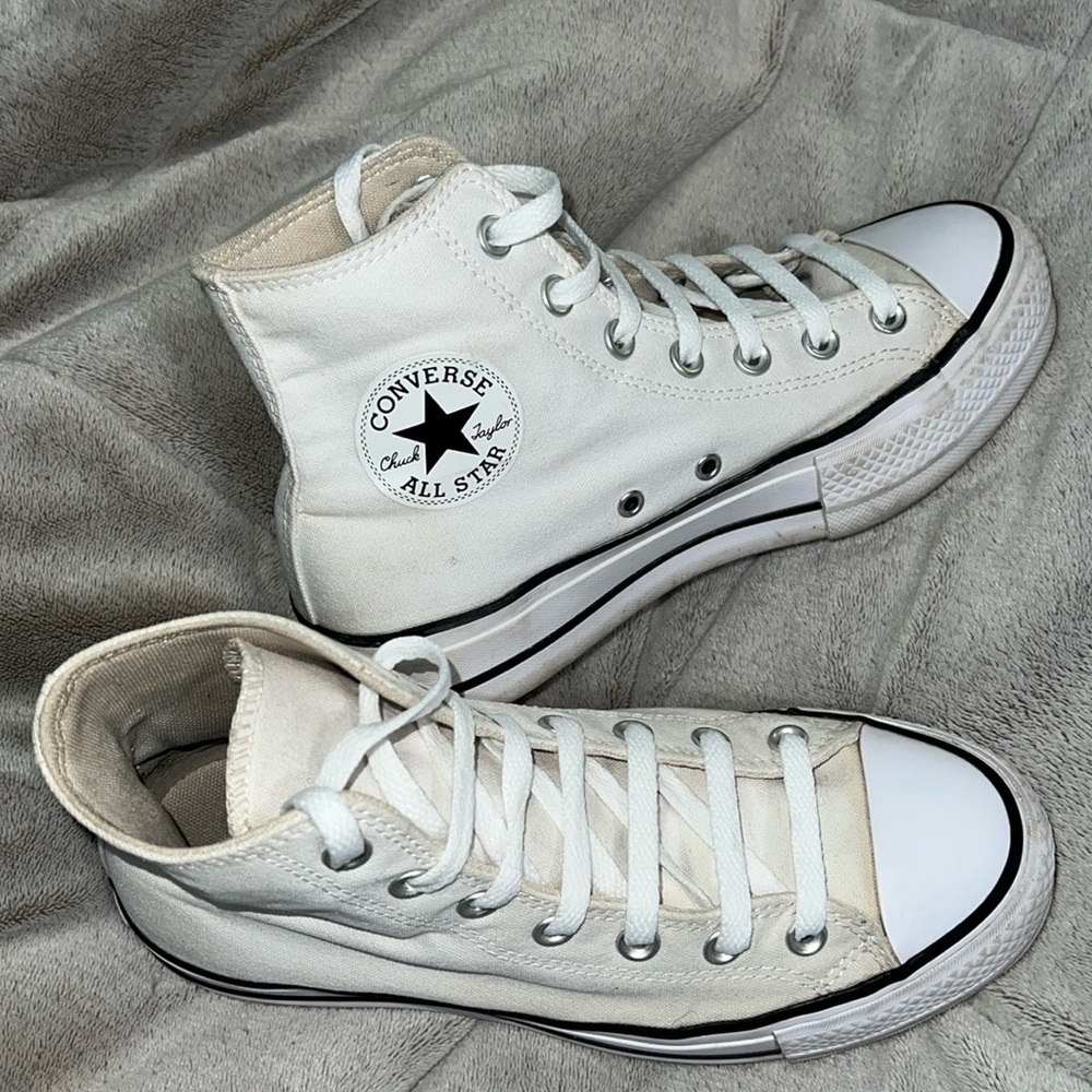 Converse Platform High Tops. Size 8 White